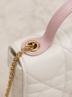 Miss Dior white-spun pink handle bow bag